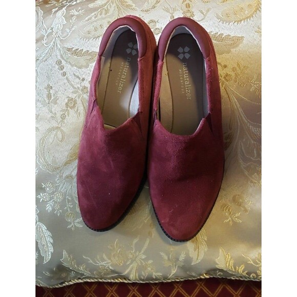 Women's cordovan NATURALIZER suede "Dorean" shoe 7W Preowned - Picture 4 of 5